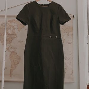 army green banana republic ‘40s style dress